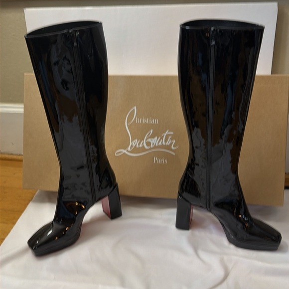 Christian Louboutin alleo botta 90 patent tall boots black EU39/US9 - Picture 9 of 13